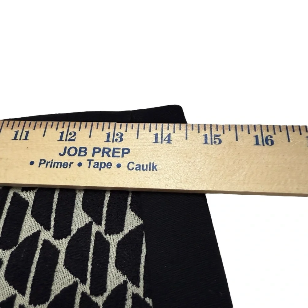 DIANE VON FURSTENBERG Alyce‎ Black and Cream Geometric WOOL BLEND PENCIL Skirt 6
